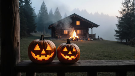 A breathtaking stock photo of holiday nature. The faint fog and evergreens in the background create a serene atmosphere.の素材