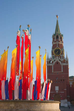 Red Flags at Red Squareの写真素材