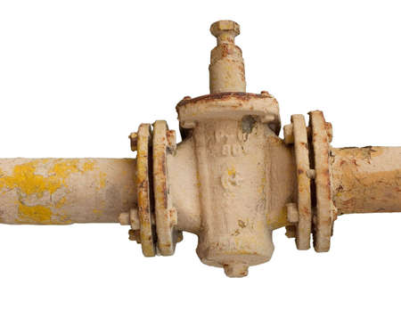 Rusty old tap with cliping paths