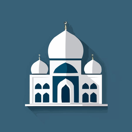 Mosque design over blue background, vector illustration. Eps10.のイラスト素材