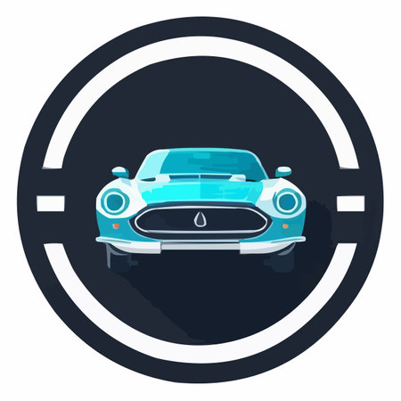 Vector illustration of a classic car on a white background. Flat design.のイラスト素材