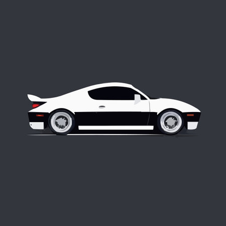 Sport car icon. Vector illustration in flat style. Side view.のイラスト素材