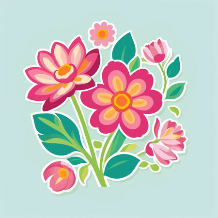 Flower design over blue background, vector illustration eps10.のイラスト素材