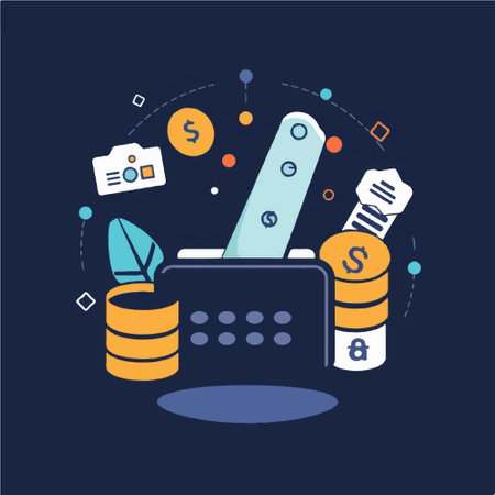 Cryptocurrency, blockchain technology, digital money market, vector illustrationのイラスト素材