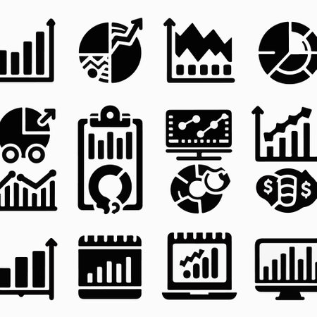 statistics icons set, stock vector illustration eps10 graphic designのイラスト素材