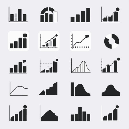 Business graph icons set. Flat design. Vector illustration. EPS 10のイラスト素材