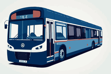 Vector illustration of a bus on a white background. Vector illustration.のイラスト素材