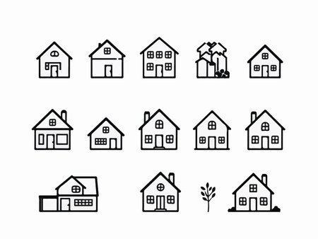 house icon set design, Home real estate property and residential theme Vector illustrationのイラスト素材