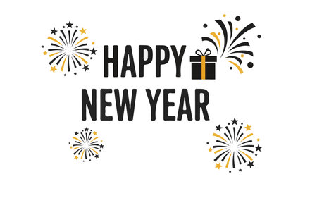 Happy New Year Greeting Card. Vector Illustration EPS10のイラスト素材