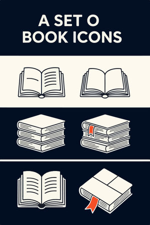 Set of books icons in flat style. Vector illustration for your designのイラスト素材