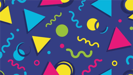 Seamless pattern with colorful geometric shapes. Vector Illustration.
