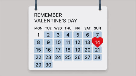 Monthly calendar with red heartector illustration.のイラスト素材