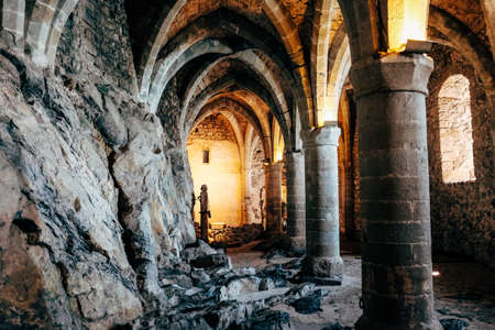 Ancient prison the Chillon castle in Montreux, Switzerlandのeditorial素材