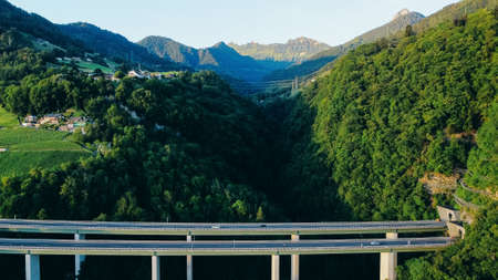 Highway bridge near Montreux, Switzerland