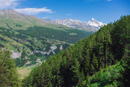 Val d'HÃ©rens valley in Valais, Switzerland in summertimeの写真素材