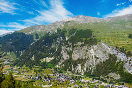 Val d'HÃ©rens valley in Valais, Switzerland in summertimeの写真素材