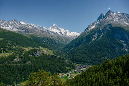 Val d'HÃ©rens valley in Valais, Switzerland in summertimeの写真素材