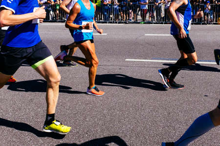 Marathon runners on courseのeditorial素材
