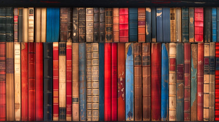 Vibrant Spectrum of Books in a Color-Coordinated Libraryの素材