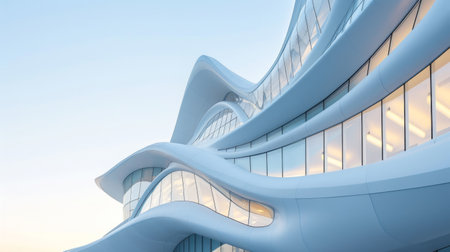 Futuristic Curvilinear Architecture with Smooth White Surfacesの素材