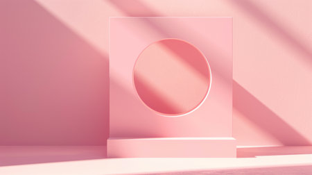 Soft Pink Product Stage with Geometric Backgroundの素材