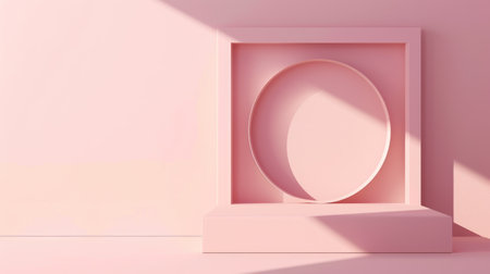 Soft Pink Product Stage with Geometric Backgroundの素材