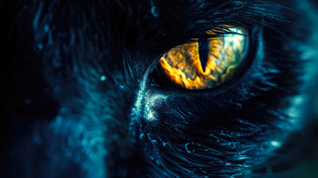 Feline Pupil: Detailed Close-up of a Cat's Eyeの素材