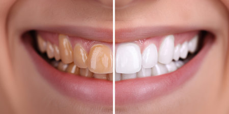 Before and After Comparison of Teeth Whitening Treatmentの素材