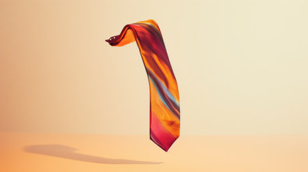 Levitating Colorful Necktie on a Warm Gradient Backgroundの素材