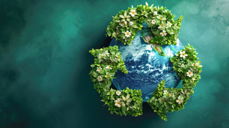 Recycled Earth Concept with Greenery and Butterfliesの素材