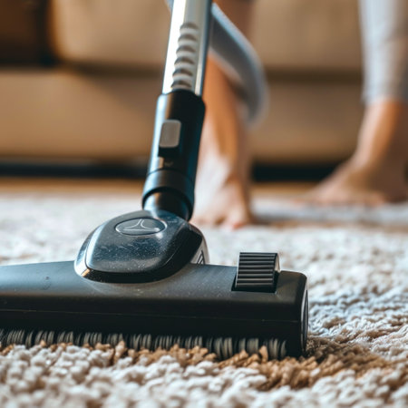 Modern Cordless Vacuum Cleaner on Carpetの素材