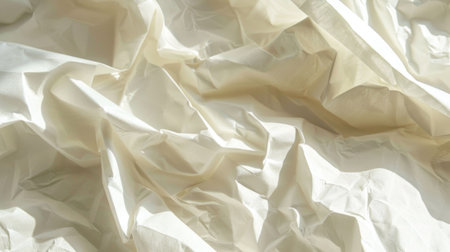 Crumpled Paper Texture: Abstract White Background for Art and Design Projectsの素材