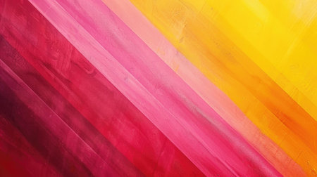 Vibrant Abstract Geometric Background - Bold Diagonal Stripes in a Vivid Spectrum from Deep Purple to Bright Yellowの素材