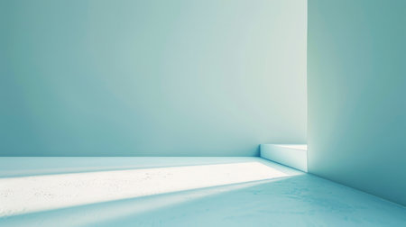 Minimalist White Room with Sunlight - Clean and Modern Architectural Backgroundの素材