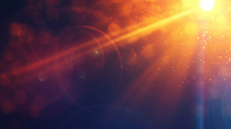 Warm Red and Cool Blue Abstract Bokeh - Vibrant Particle Background for Energetic and Lively Designsの素材