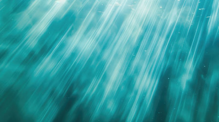 Underwater World Light Rays, Mysterious Ocean Depths with Floating Particles Backgroundの素材