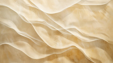Textured Elegance: Creamy Waves of Silk Fabric Undulating in a Smooth, Abstract Pattern backgroundの素材
