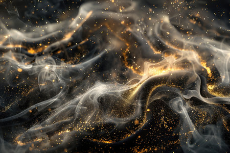 Abstract Gold and Black Smoke Artの素材
