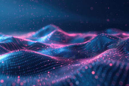 Futuristic Digital Particle Wave Abstract Backgroundの素材
