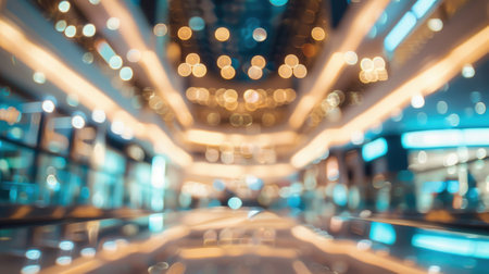 Abstract blur and bokeh beautiful luxury shopping mall and department store interior for backgroundの素材