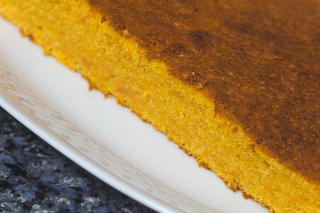 Orange cake on a table