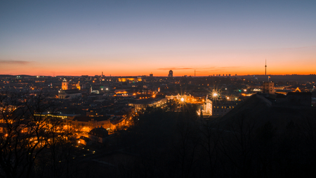 Sunset in Vilniusの写真素材