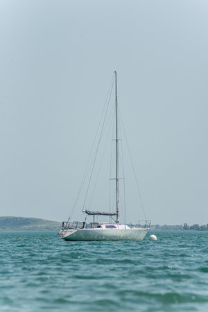 Sailing yacht in the sea in the summer on a sunny dayの写真素材