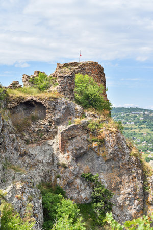 Ruins of medieval castleの写真素材