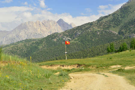 Road in the mountains, Sheveli gorge, Kyrgyzstanの写真素材