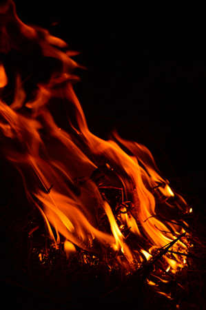 Fire on the black background