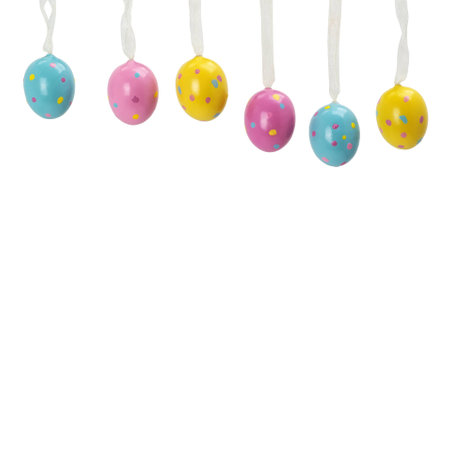 colorful Easter eggs on a rope. wooden wall. vivid juicy colors of Easter eggs.の写真素材