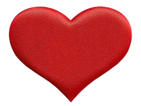 textured red heart isolated on a white backgroundの写真素材