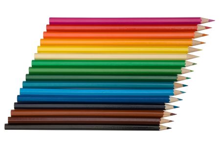 colored pencils isolated on a white backgroundの写真素材