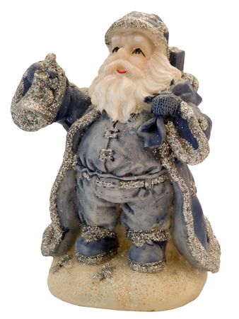 Toy Santa Claus isolated on a white backgroundの写真素材